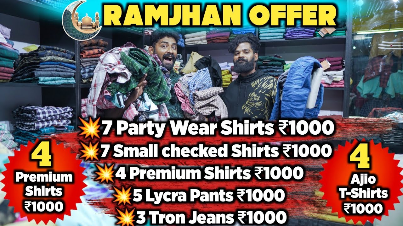 1000 ரூபாய்க்கு இவளோ Dressஆ RAMJHAN Offer Best mens wear shop in