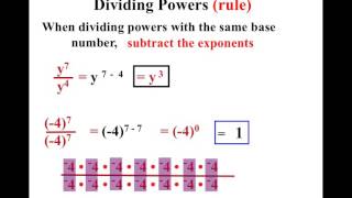 8th Grade Chapter 10 Section 3 Division of Exponents