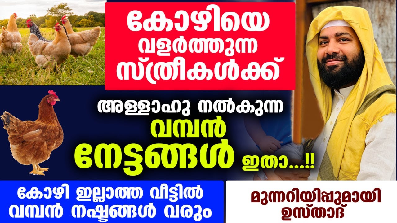 കോഴിയെ വളർത്തുന്ന സ്ത്രീകൾക്ക് അള്ളാഹു നൽകുന്ന വമ്പൻ നേട്ടങ്ങൾ ഇതാ....!!  Sirajudheen Qasimi  Speech