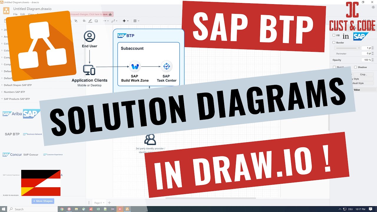 SAP BTP Solution Diagrams mit Draw.io erstellen [deutsch] - YouTube