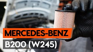 Kako zamenjati oljni filter in motorna olja na MERCEDES-BENZ B200 (W245) [VODIČ AUTODOC]