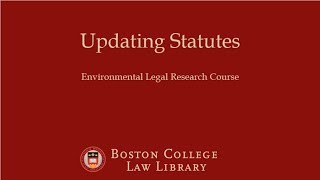 Updating Statutes Environmental
