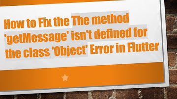 How to Fix the The method 