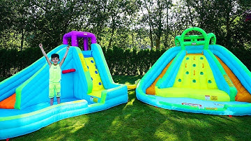 Jason और Alex खिलौने के inflatable साथ खेलते हैं - बच्चों के लिए मजेदार कहानियाँ