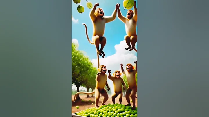 Farmer lays a trap to catch the monkeys but the monkeys eat the farmer's gooseberries 😭 #ai #farmer