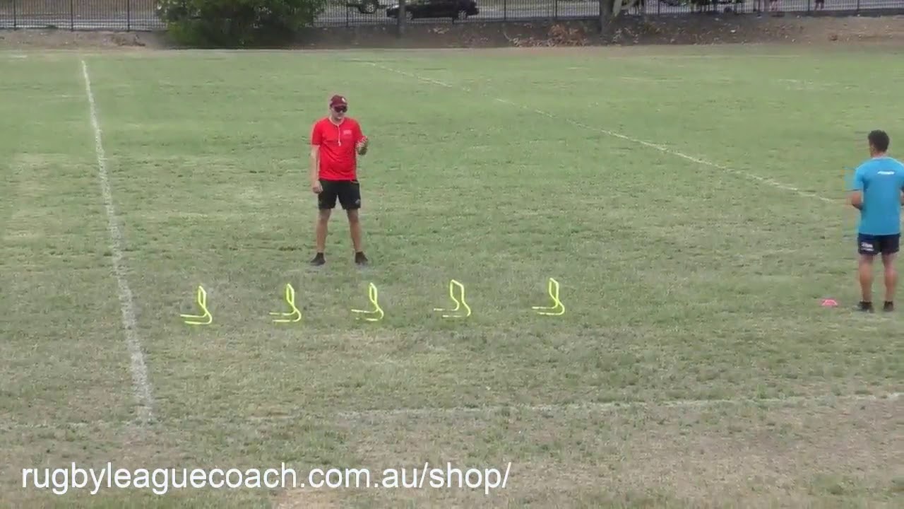 Saq Rugby Rugby League SAQ Side on 2 feet high knees in each then zig zag SHAPE ...