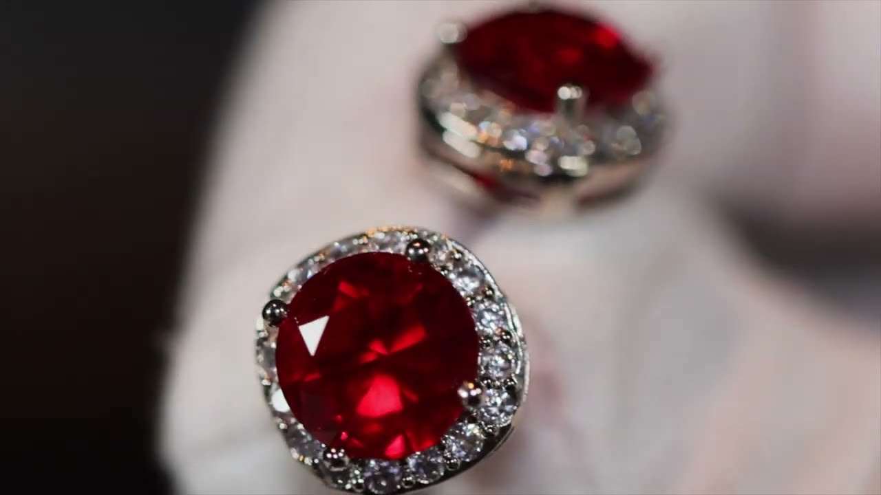 Red diamond earrings, ruby earrings, red diamond ear studs, , red diamond jewelry