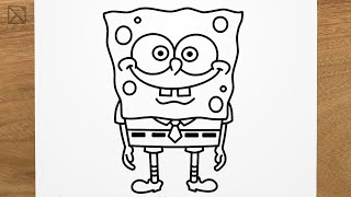 How to draw SpongeBob step by step, EASY