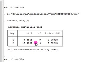 (Stata13): VAR Estimation and Diagnostics #var #Johansen #lags #serialcorrelation #normality