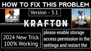 Please enable storage access permission In BGMI problem Fix | 2024 New trick 100% Fix