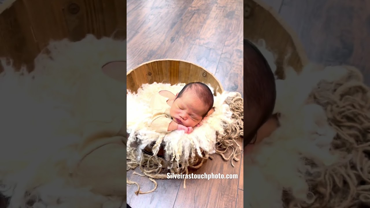 Behind the scenes newborn prop posing