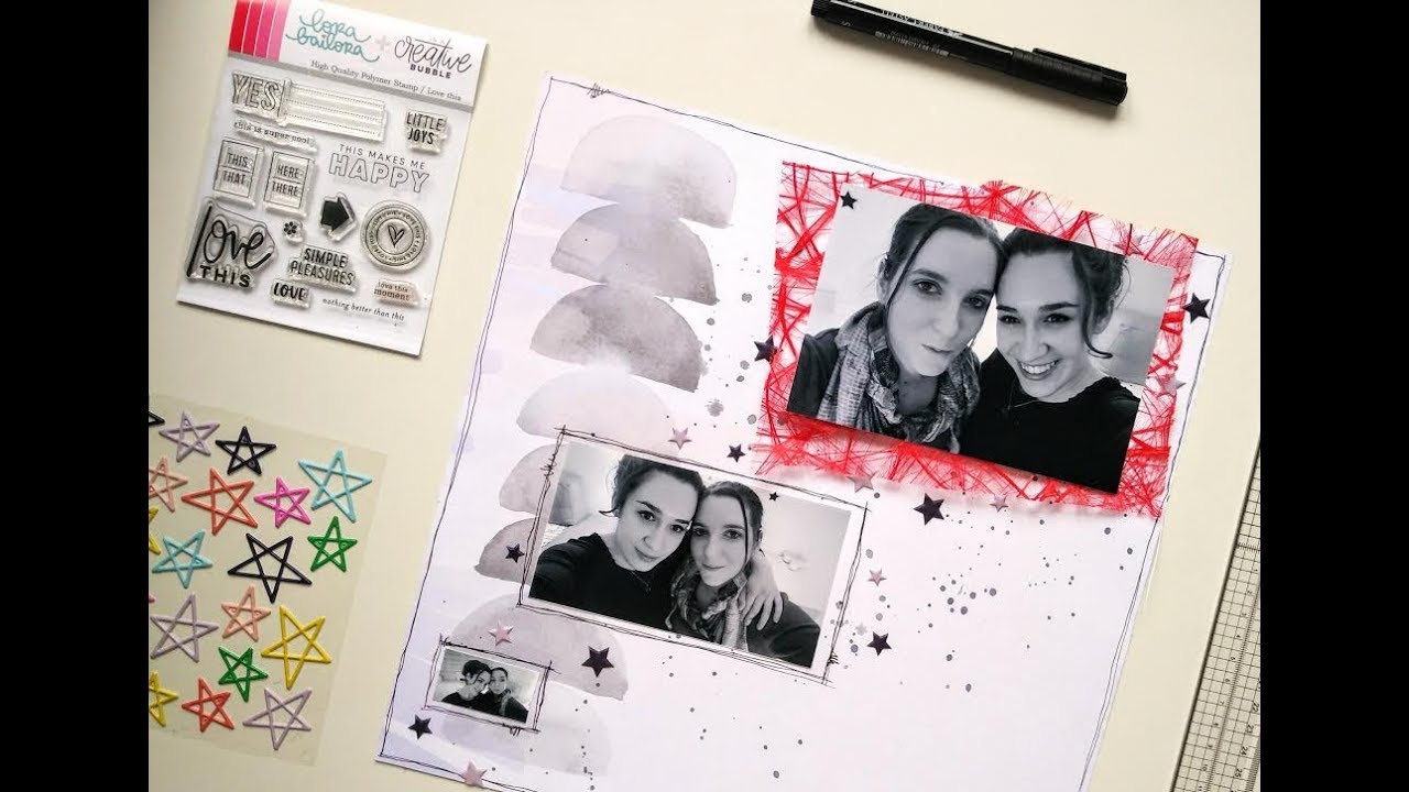 LAYOUT: PROCESO CREATIVO CON MATERIALES NUEVOS scrapbook paper