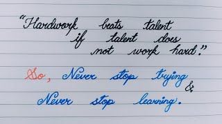 how to improve your handwriting in English | Quote about hardwork #styloheaven