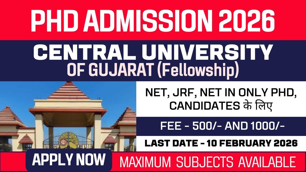 New PhD Admission 2026 | Central University of Gujarat | CUG ...
