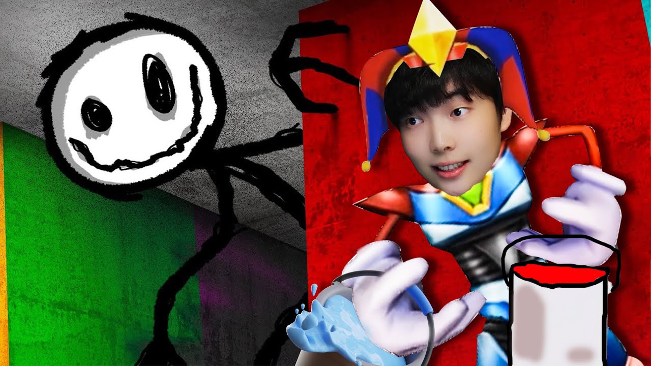 被火柴巨人盯上後，快像壁虎一樣趴在和身體同色的牆上！《Roblox上色或上天》吊德斯DioDeS