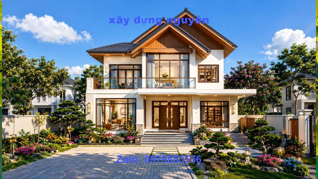 Mẫu Biệt Thự 2 Tầng Mái Thái Diện Tích 12x13m Thiết Kế 4 Phòng Ngủ #nha2tang #maithai