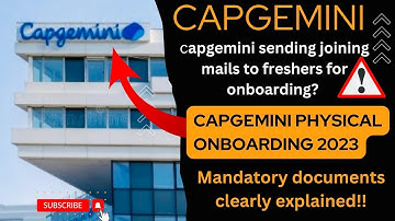 CapGemini physical onboarding process 2023 | Mandatory documents | #capgemini | #latestupdate