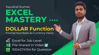 DOLLAR Function in Excel | DOLLAR Formula in Excel #excel #microsoftexcel #exceltips #exceltutorial