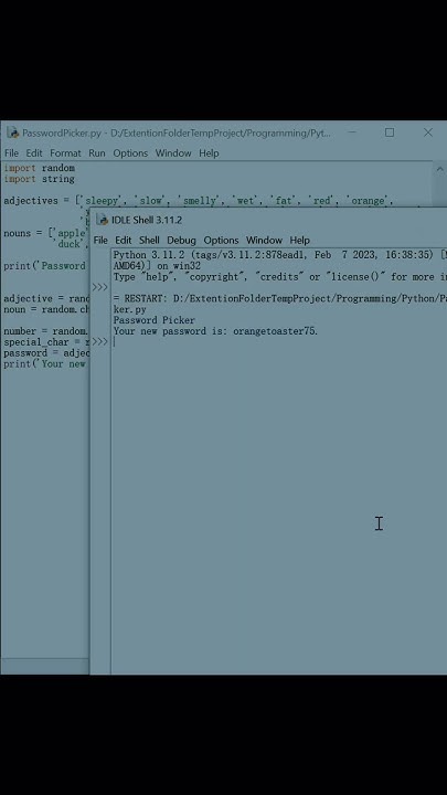 Password Picker In Python - YouTube
