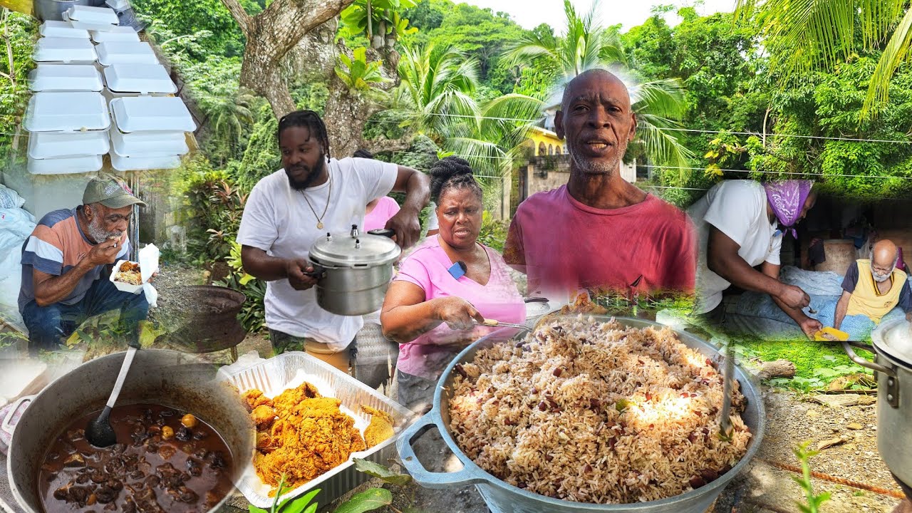 This one is a must try | Brown stew mutton | french fry chicken with rice & pea | community edition