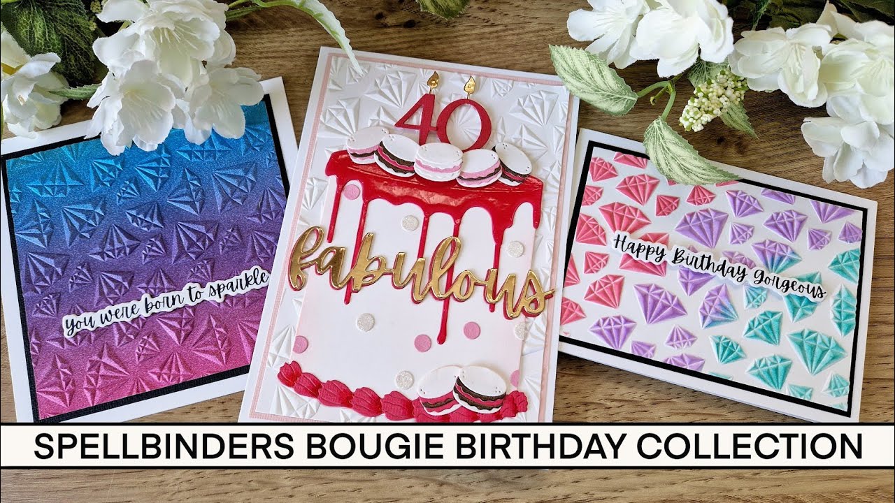 SPELLBINDERS BOUGIE BIRTHDAY COLLECTION - 5 CARDS!