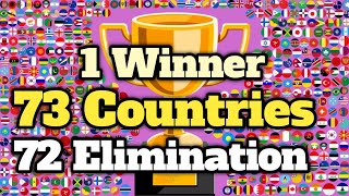 73 Countries & 72 Elimination Marble Race Tournament in Algodoo - World Marble Race