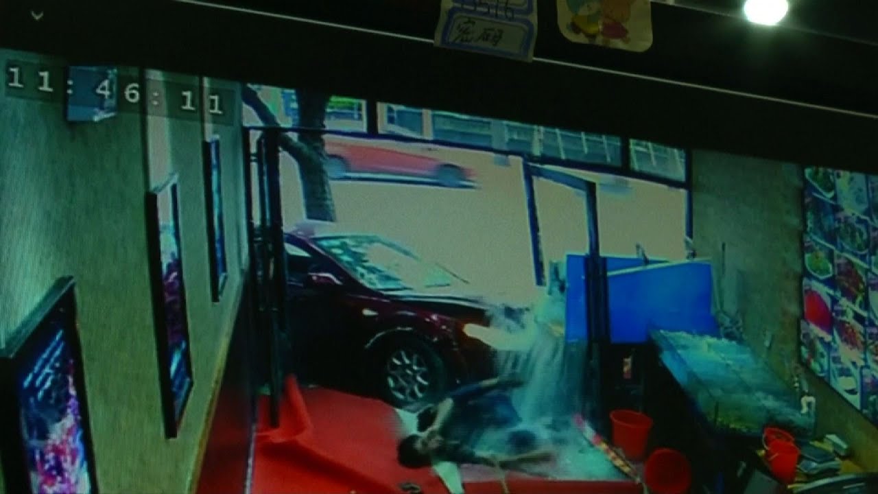 Moment Driver Crashes Sedan Into A Restaurant in China Caught On CCTV ...