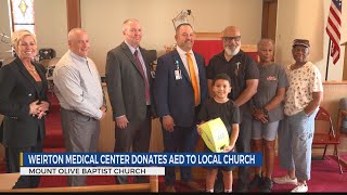 WVU Medicine Weirton Medical Center donates AED to Mount Olive Baptist Church