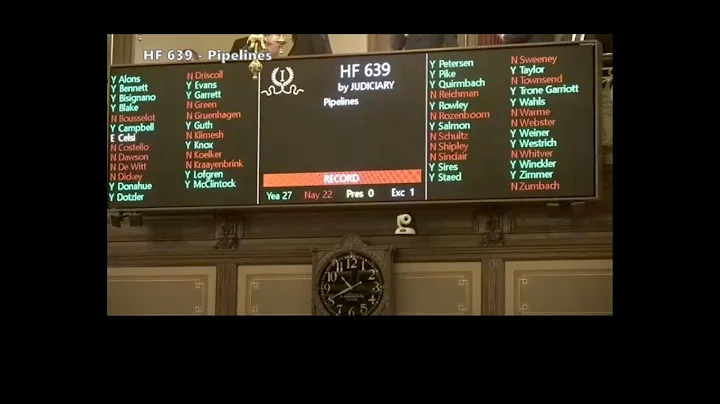 CO2 Pipeline Eminent Domain Debate: Iowa State Senate HF639 5/12/25