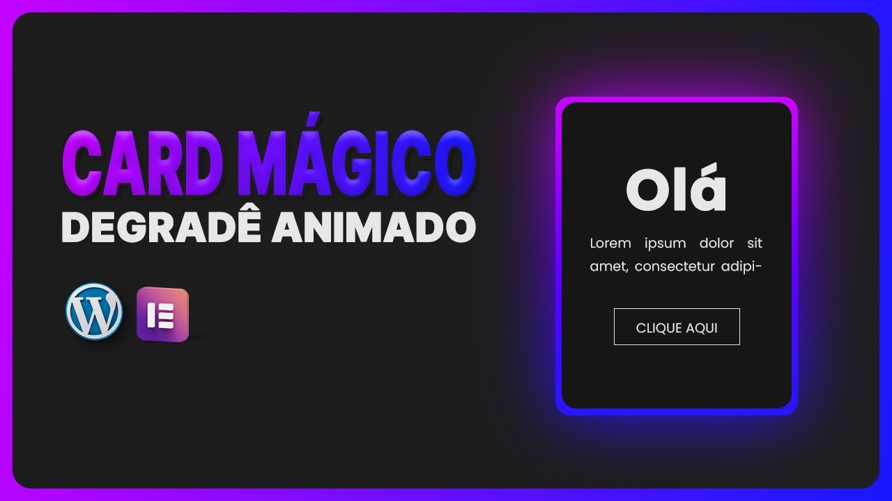 Card Mágico no Elementor | Efeito Hover Degradê Animado - YouTube