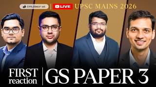 UPSC Mains 2026: GS PAPER 3, First Reaction | GS Paper Analysis #upsc #upsc2026 #upscexam