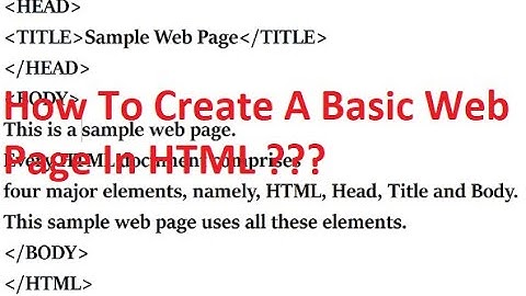 Learn How To Create  A Simple Basic Web Page In HTML.