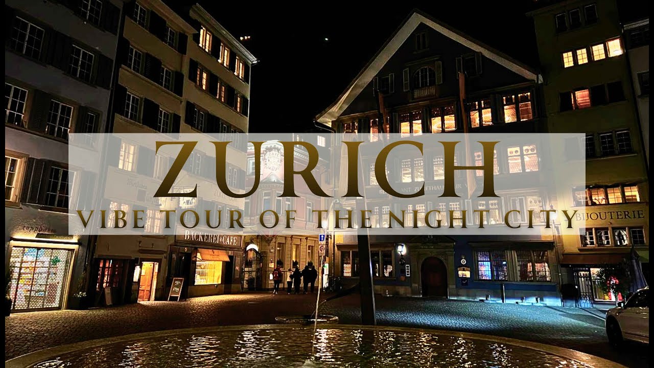 Zurich Night Walk LIVE | Old Town & Bahnhofstrasse | Real City Sounds | 4K