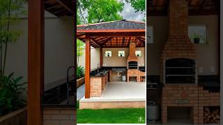 Área gourmet com churrasqueira #shorts