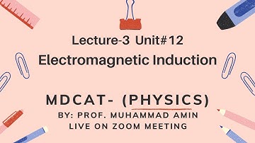 MDCAT Phy lecture-3 unit-12 electromagnetic Induction  Live on Zoom By Prof.Muhammad Amin