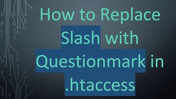 How to Replace Slash with Questionmark in .htaccess