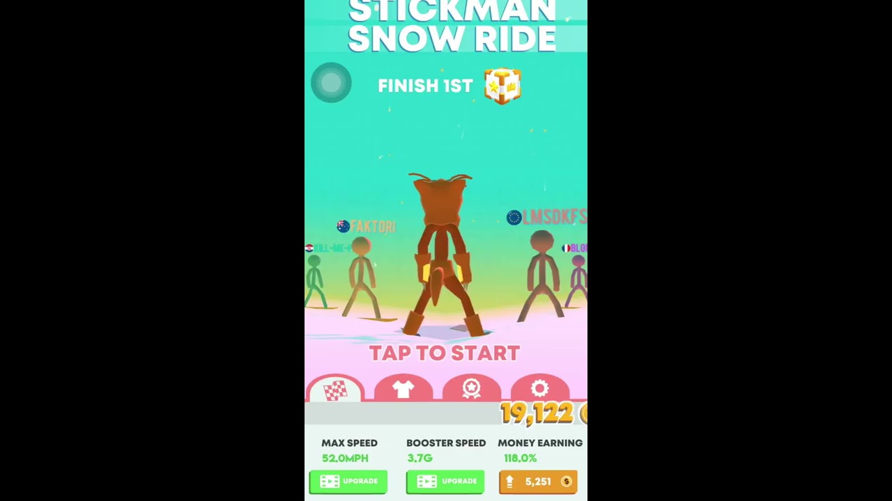 Stickman snow ride _ stage 16-20 _ gameplay