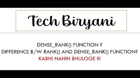 DENSE RANK FUNCTION IN ORACLE #ORACLE #ORACLEVIDEO02