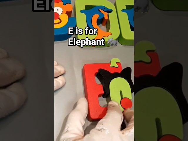 TOY ASMR🧲🎎 Alphabet ABC | ASMR Satisfying UNBOXING DIY Wooden Puzzle (E) #asmr #toys #shortsvideo