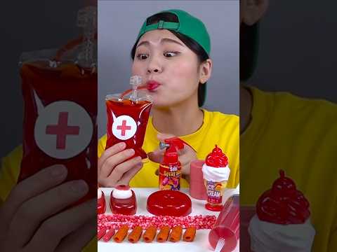 Random Red Color Food MUKBANG Shorts 