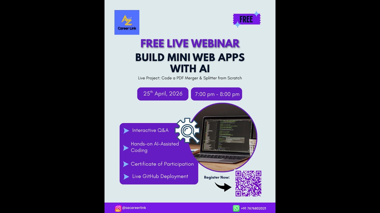 Free Webinar | Build a Live PDF Merger & Splitter using AI, HTML, CSS ...