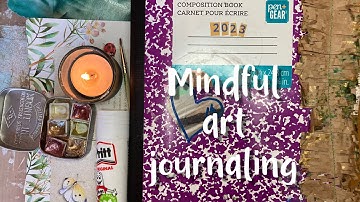 #artjournal composition book flip through create together work in progress #flipthroughfriday