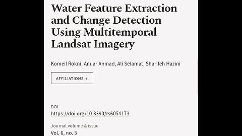 Water Feature Extraction and Change Detection Using Multitemporal Landsat Imagery | RTCL.TV