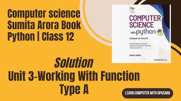 Solution Unit 3 | Type A |  Working With Function - Type A|Sumita Arora | CLASS 12