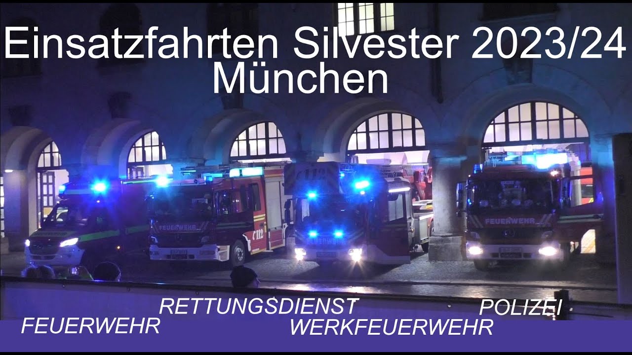 [Silvester Zusammenschnitt 2023] Einsatzfahrten Feuerwehr, Werkfeuerwehr, Rettungsdienst und Polizei
