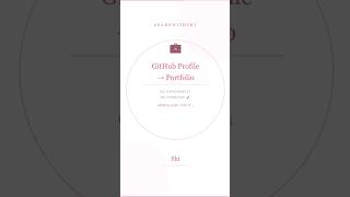 Turn Github profile into portfolio!!