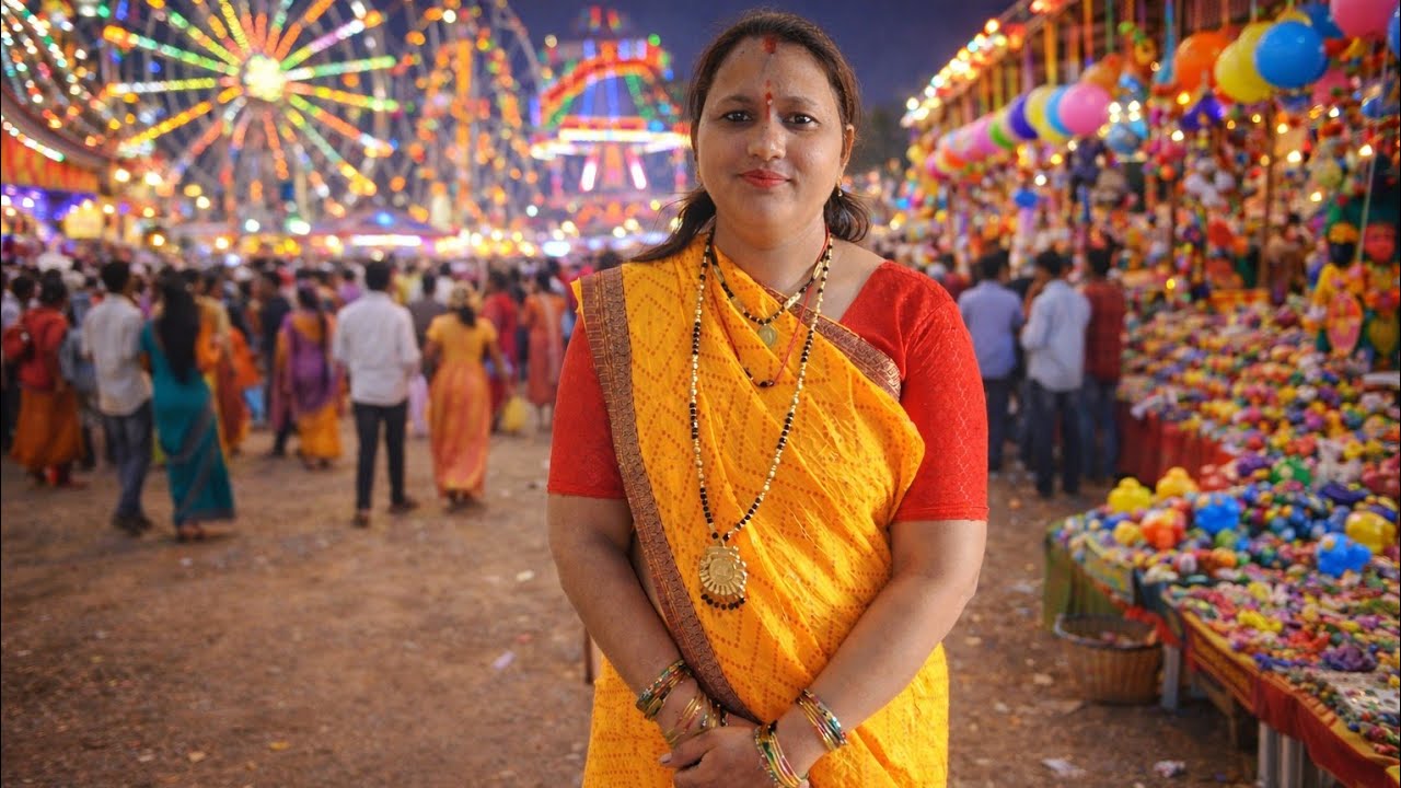 आज मैं आपको लेकर चल रही हूँ हमारे गाँव के प्यारे से मेले में 🎡✨झूले, चाट, खिलौने और ढेर सारी मस्ती 😍