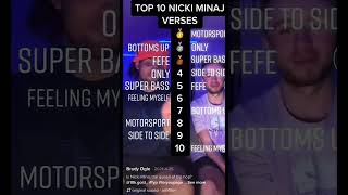 Barbs rank Nicki Minaj top ten Verses.