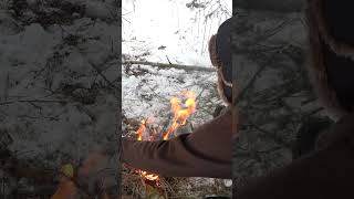 Hunter Fire Layer #survival #bushcraft #winterbushcraft #wintersurvival #wintercamping #winter @Taromovies