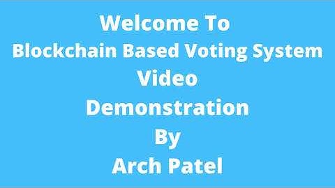 Blockchain Based Voting System Flutter Application